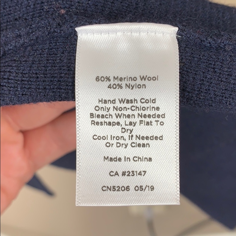 🦋 Talbots navy and gray long colorblock cardigan, size MP - Picture 5 of 7